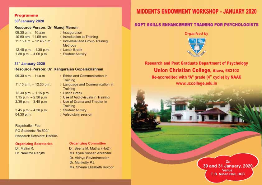MIDDENTS ENDOWMENT WORKSHOP – JANUARY 2020
