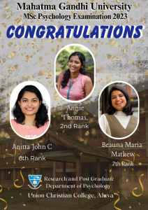 Congratulations to the Rank Holders