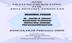 SPSS TRAINING PROGRAMME FOR PSYCHOLOGY STUDENTS