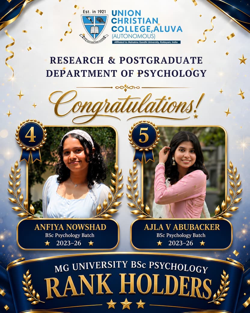 Congratulations to the UG Rank Holders